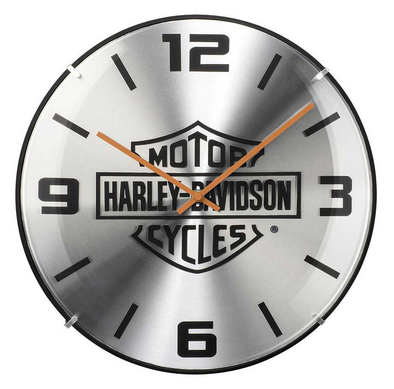 Embossed Bar & Shield Dome Metal Clock, 14 inch - Silver | Harley-Davidson