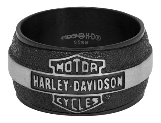 Men's Bar & Shield Curved Off-Road Stainless Steel Ring | Harley-Davidson