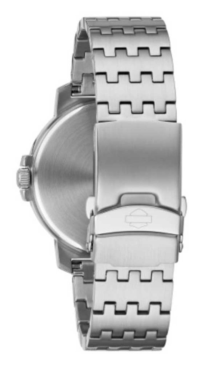 Men's Easy Read Black Dial, Silver Stainless Steel Watch | Harley-Davidson