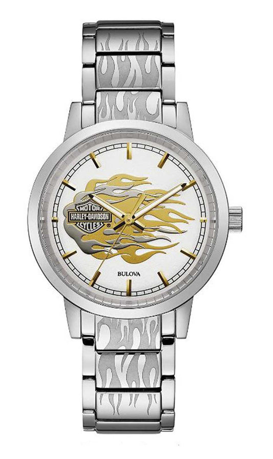 Women's Bar & Shield Flames Stainless Steel Watch | Harley-Davidson