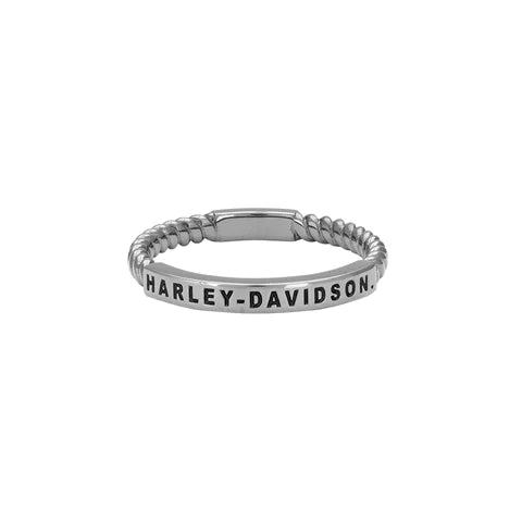 Women's Ruthenium Plated Rope Stackable Ring | Harley-Davidson