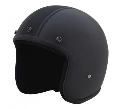 3/4 Open Face Style Helmet (Dull Carbon W/ Stripe) | Classic