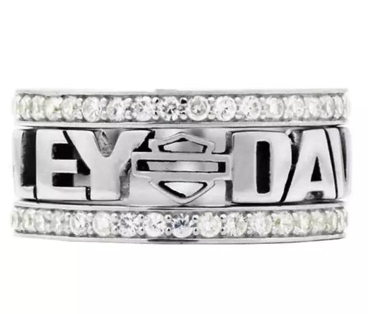 Women's Stacking H-D Script Embellished Ring | Harley-Davidson