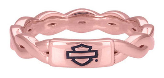 Women's Rose Gold Plated Outline Twist Stackable Ring | Harley-Davidson