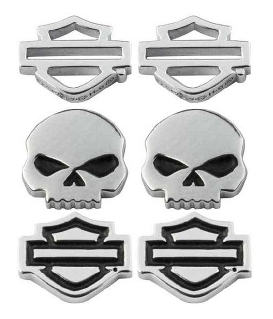 Women's Bar & Shield/Skull Stud Earrings Set - 3 Styles | Harley-Davidson