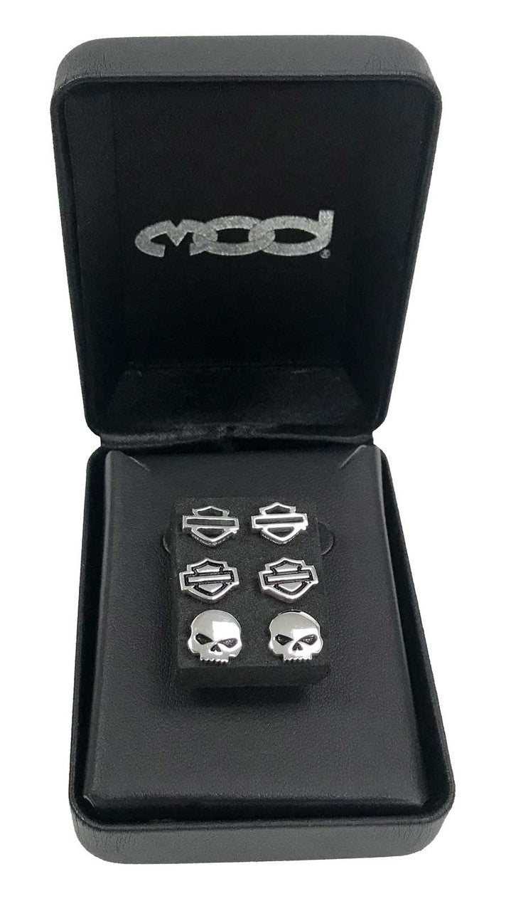 Women's Bar & Shield/Skull Stud Earrings Set - 3 Styles | Harley-Davidson